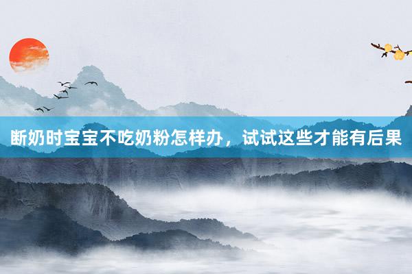 断奶时宝宝不吃奶粉怎样办，试试这些才能有后果